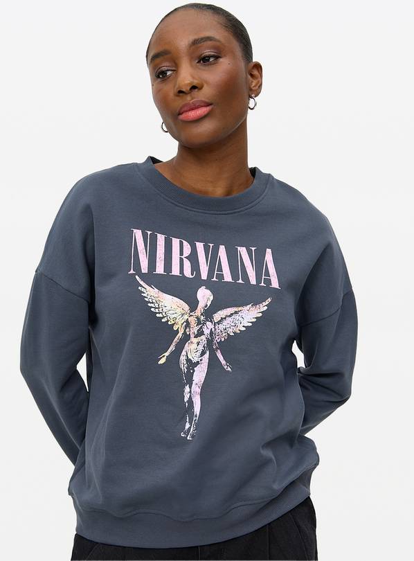 Charcoal Nirvana Graphic Relaxed Sweatshirt S