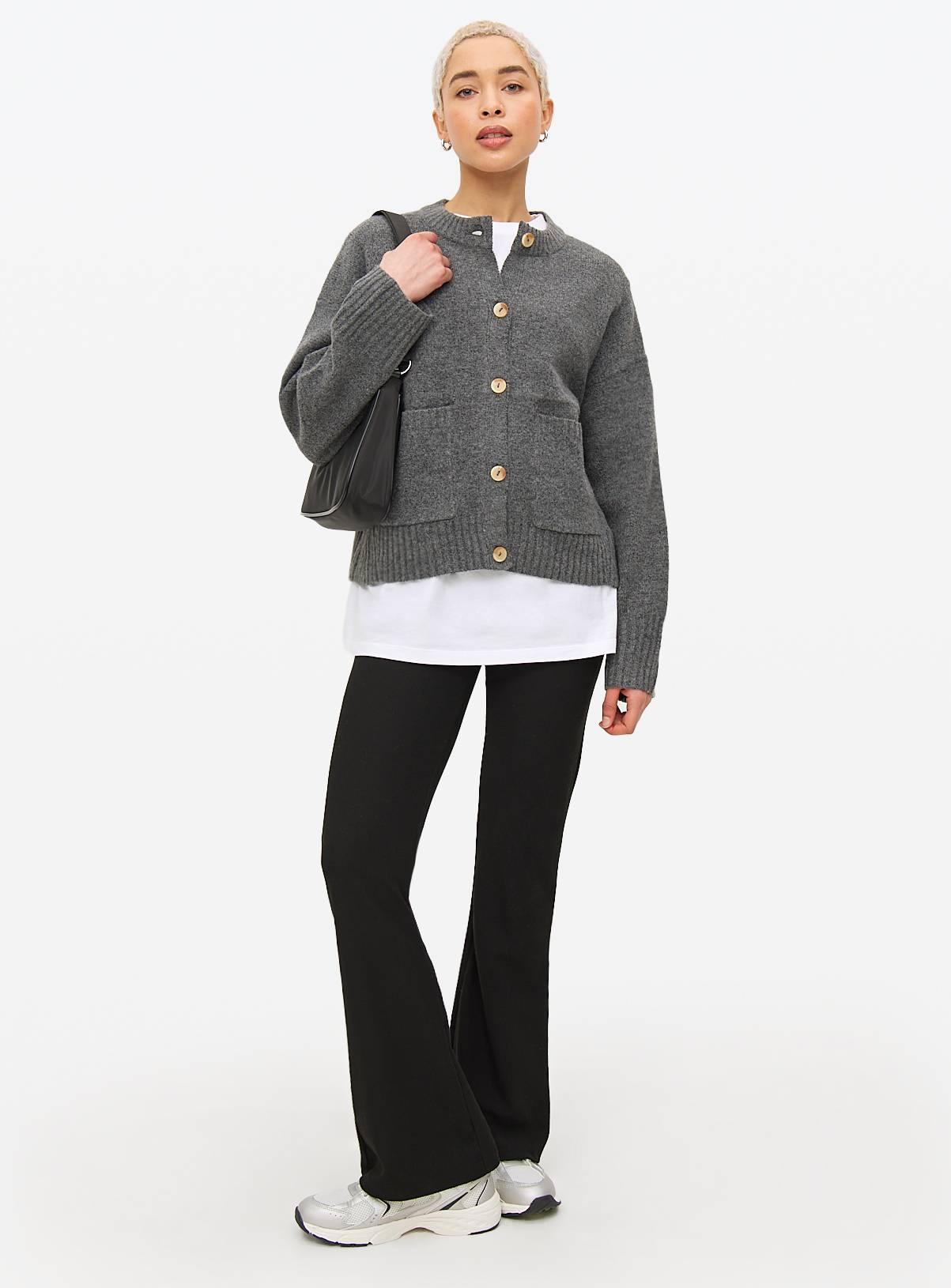 Grey Pocket Boxy Crew Cardigan 16 - Image 2