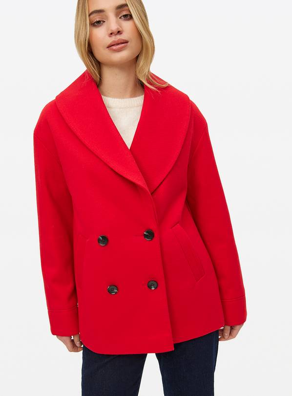 Red Boxy Tailored Coat XL