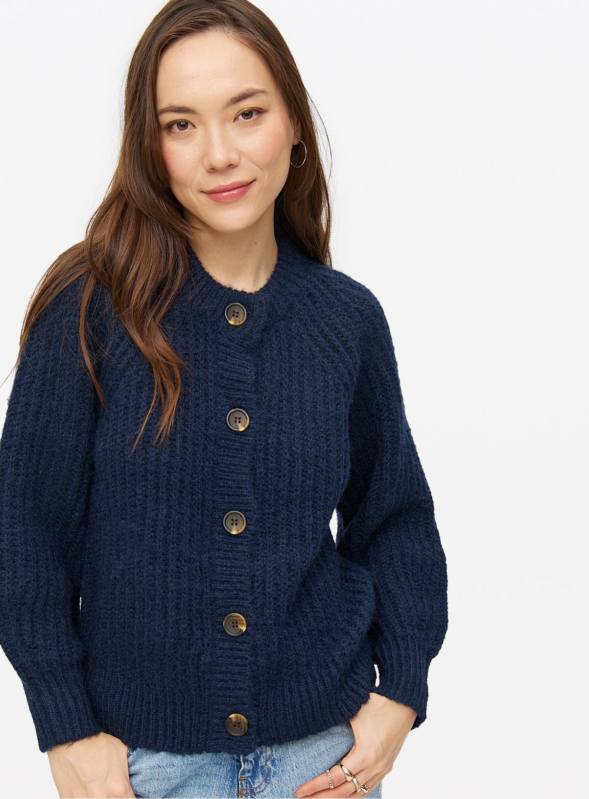 Navy Raglan Sleeve Cardigan 12 - Image 1 thumbnail