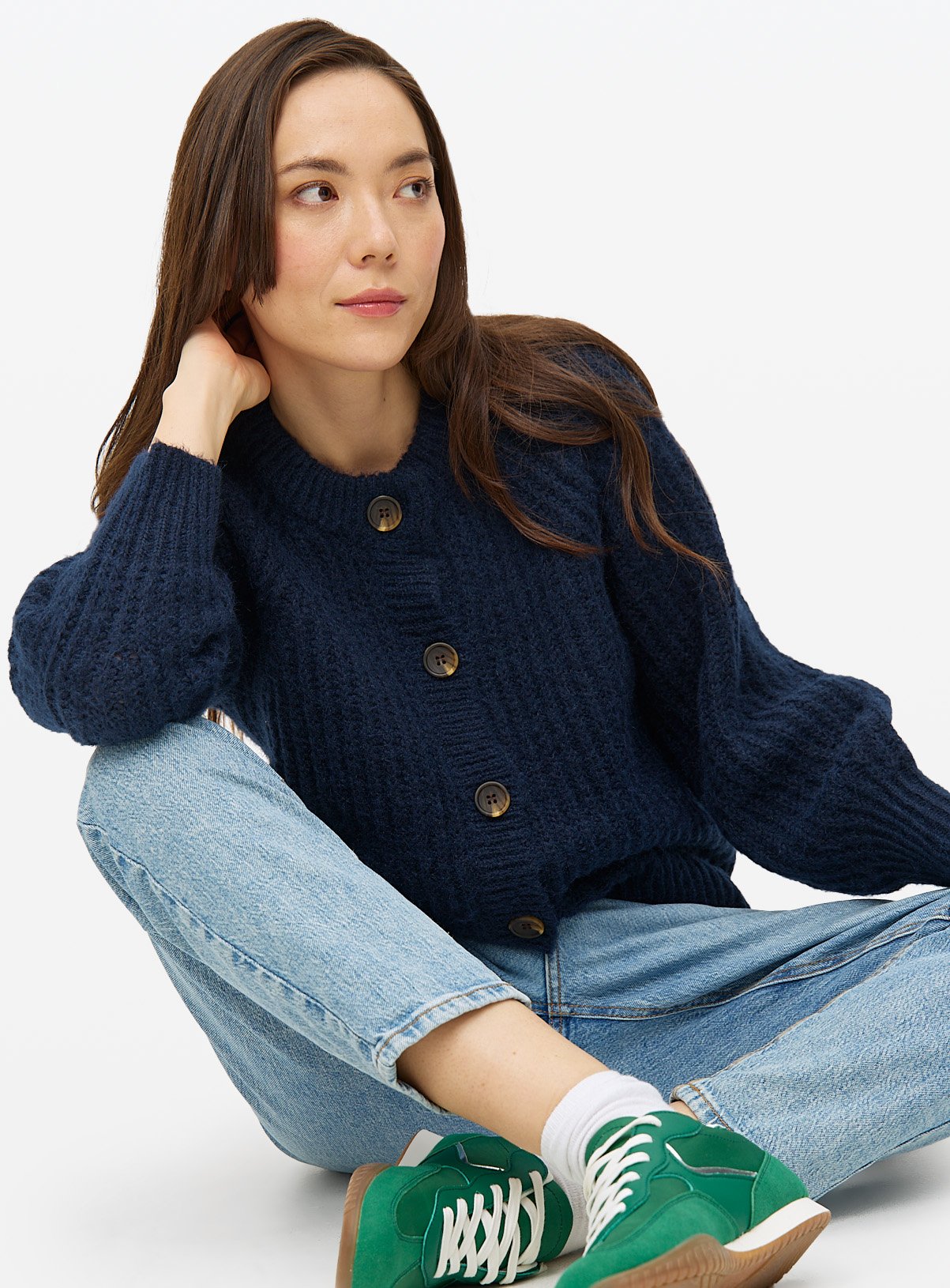 Navy Raglan Sleeve Cardigan 12 - Image 2 thumbnail