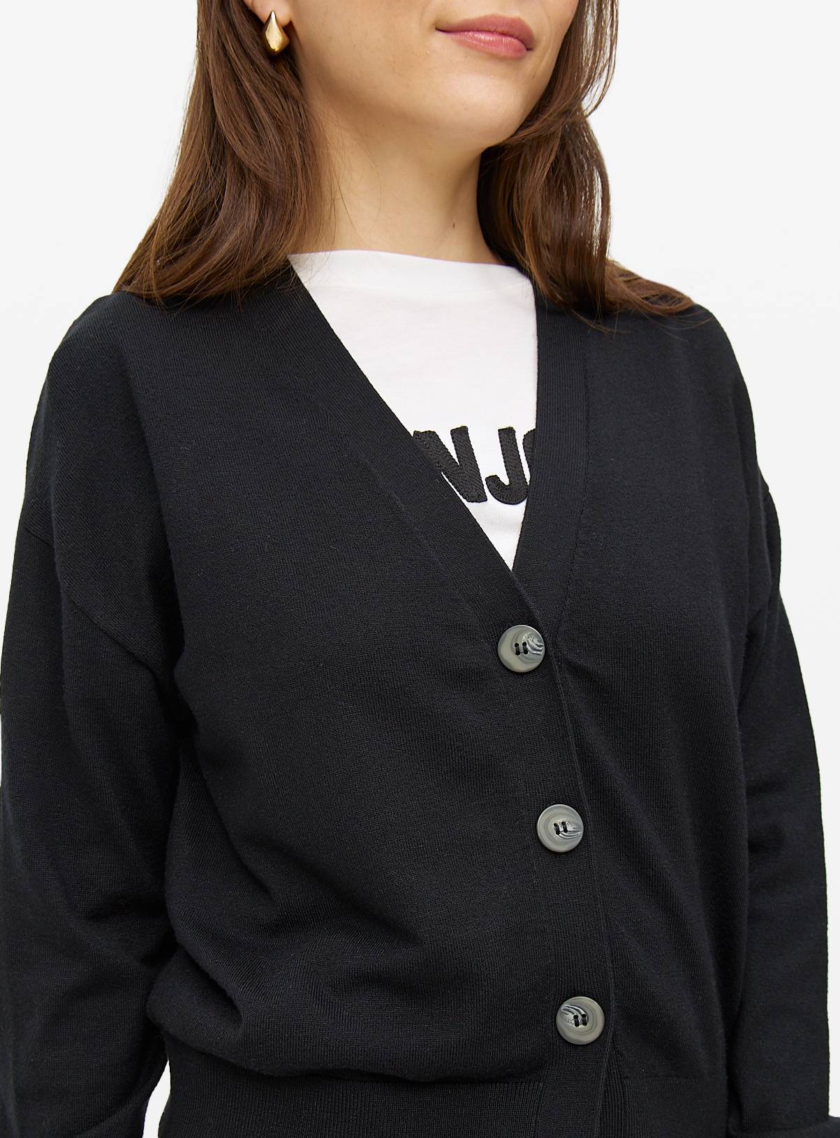 Black Soft Touch V Neck Cardigan 12 - Image 3