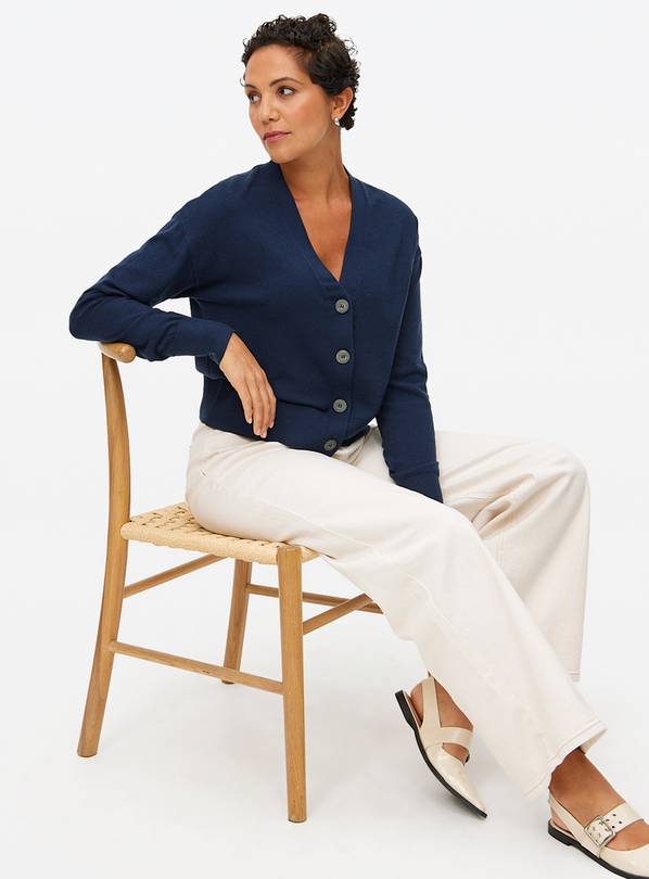 Navy Soft Touch V Neck Cardigan 18