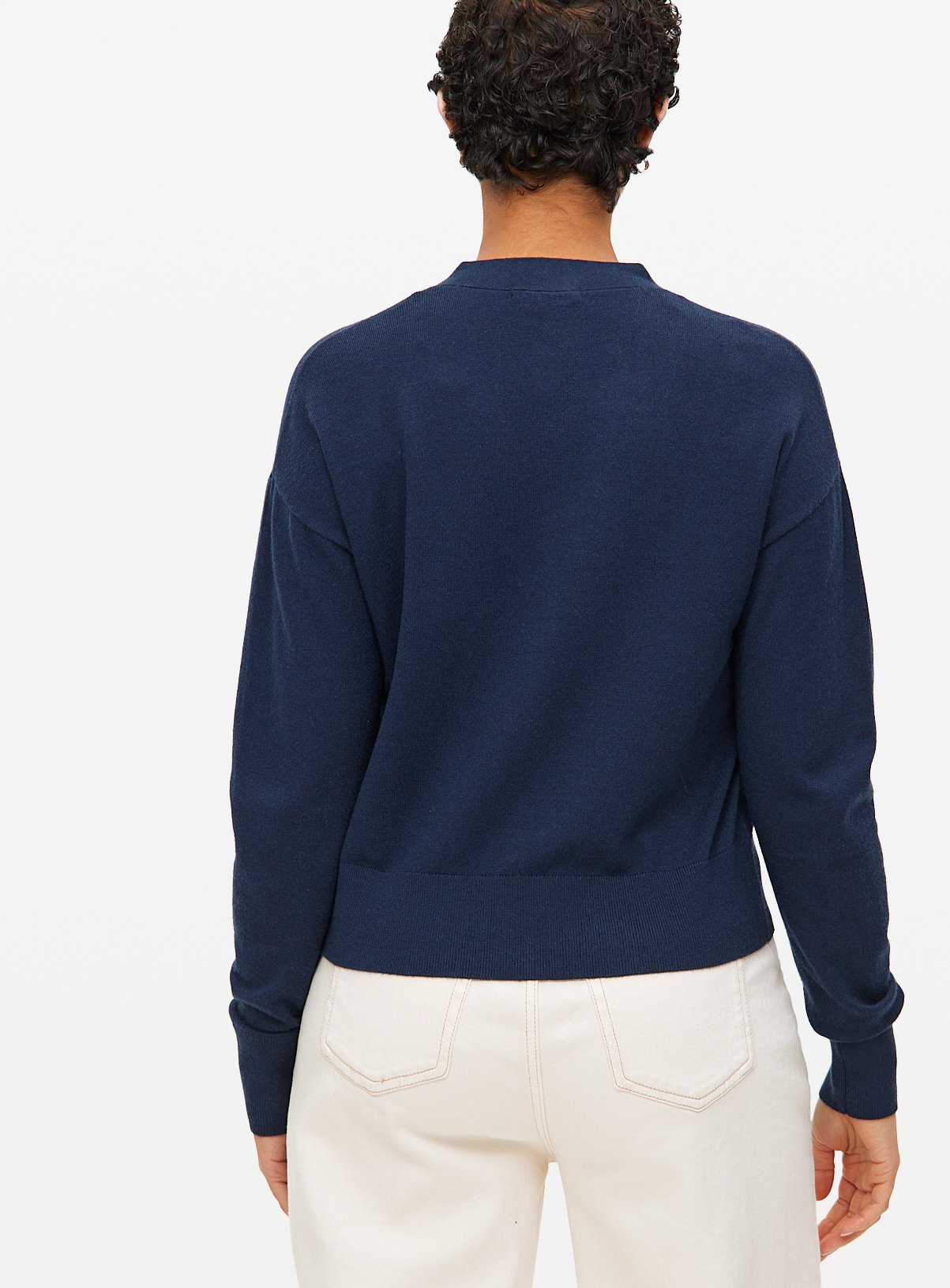 Navy Soft Touch V Neck Cardigan 8 - Image 4 thumbnail