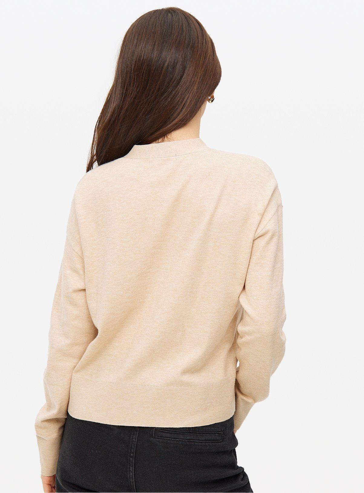 Oatmeal Soft Touch V Neck Cardigan 22 - Image 4 thumbnail