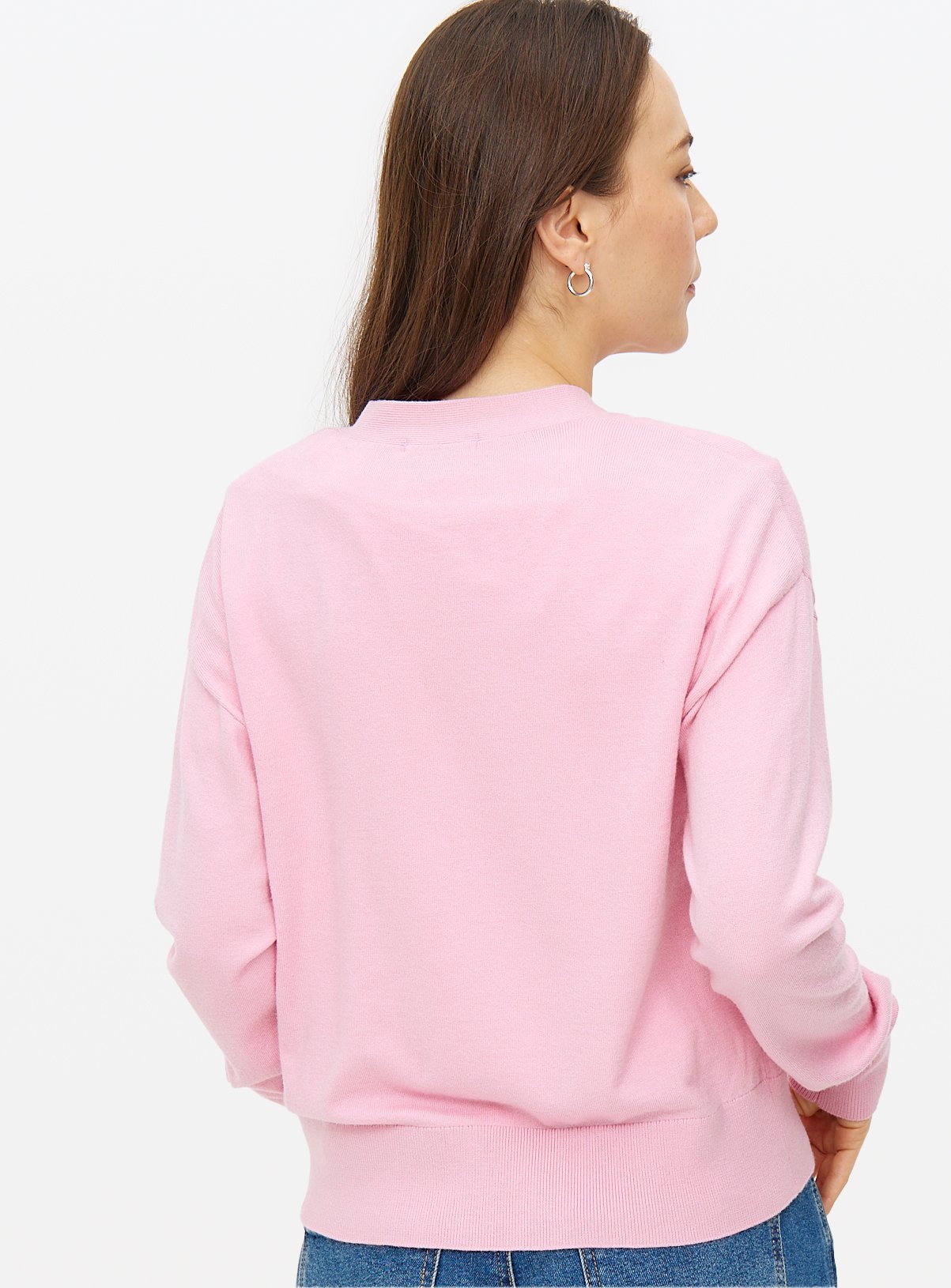 Pink Soft Touch V Neck Cardigan 10 - Image 4 thumbnail
