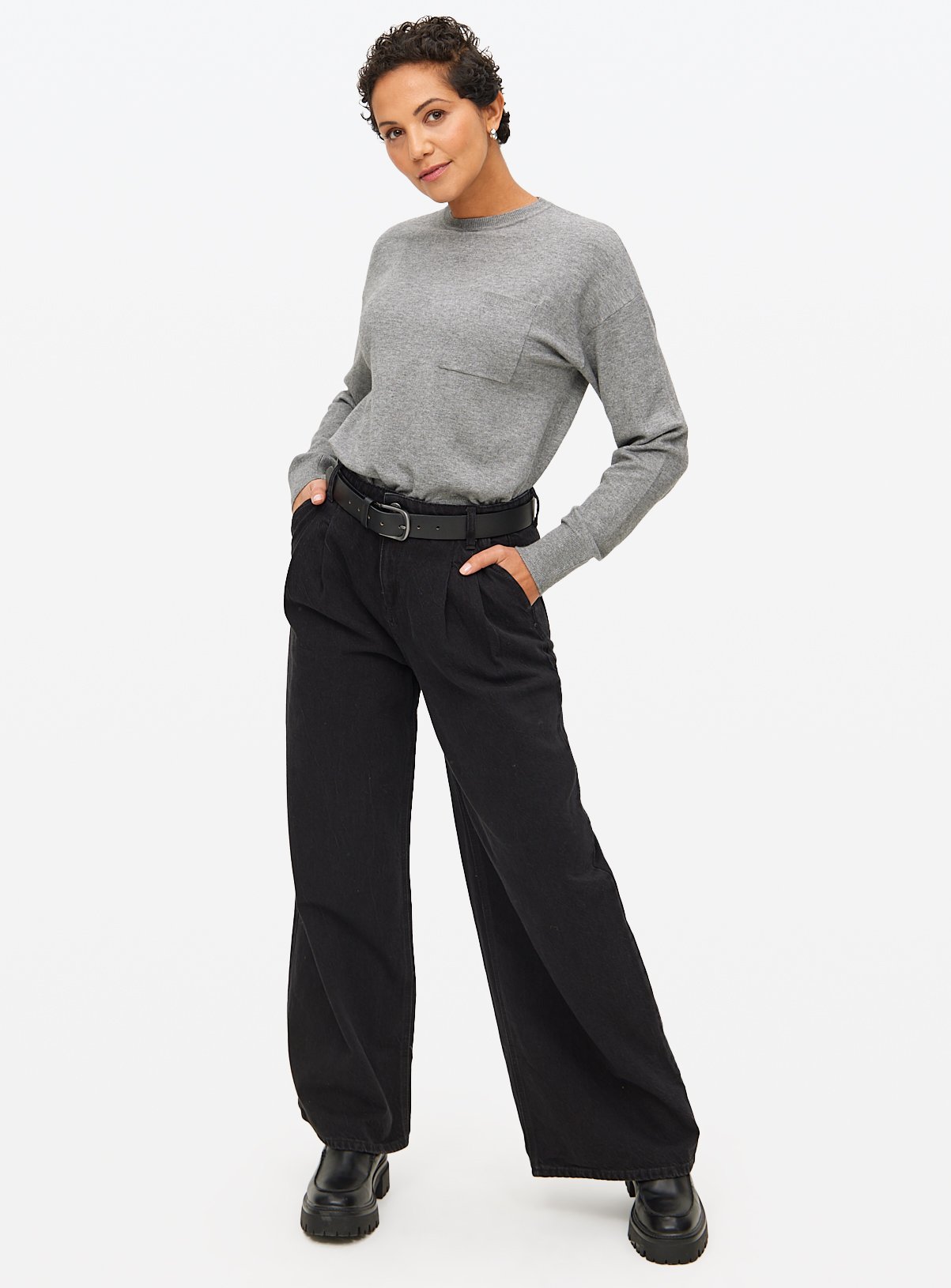 Grey Soft Touch Pocket Jumper 8 - Image 1 thumbnail