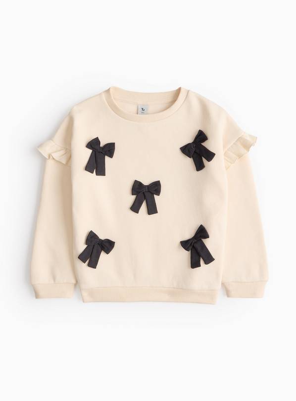 Cream Bow Detail Sweatshirt 3-4 years