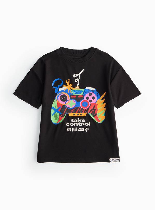 Game Control Textured Graphic Print T-Shirt 5 years