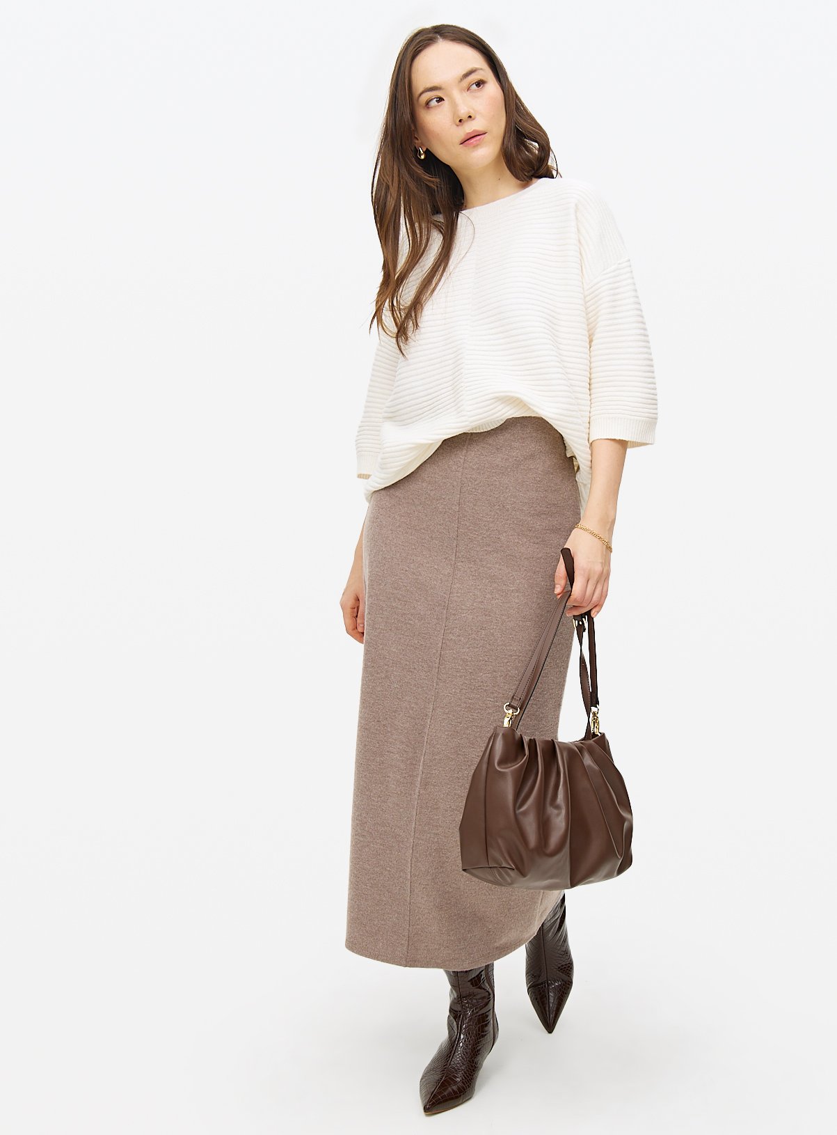 Cream Ripple Stitch Half Sleeve Jumper 8 - Image 2 thumbnail