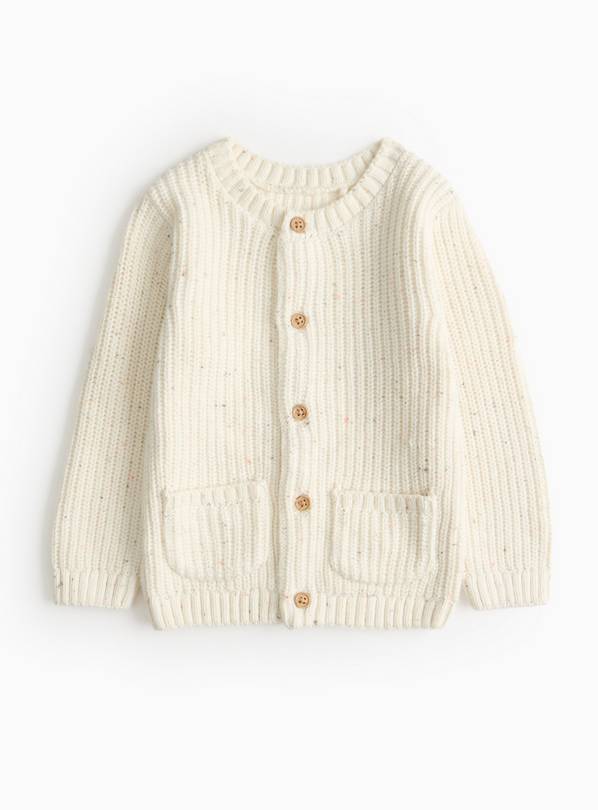 Cream Embroidered Little One Knit Cardigan 6-9 months