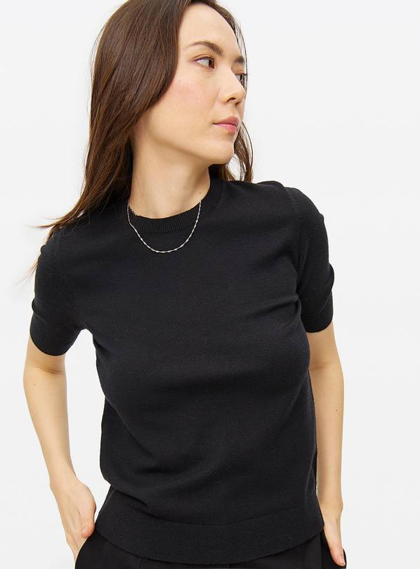 Black Soft Touch Short Sleeve Jumper 20