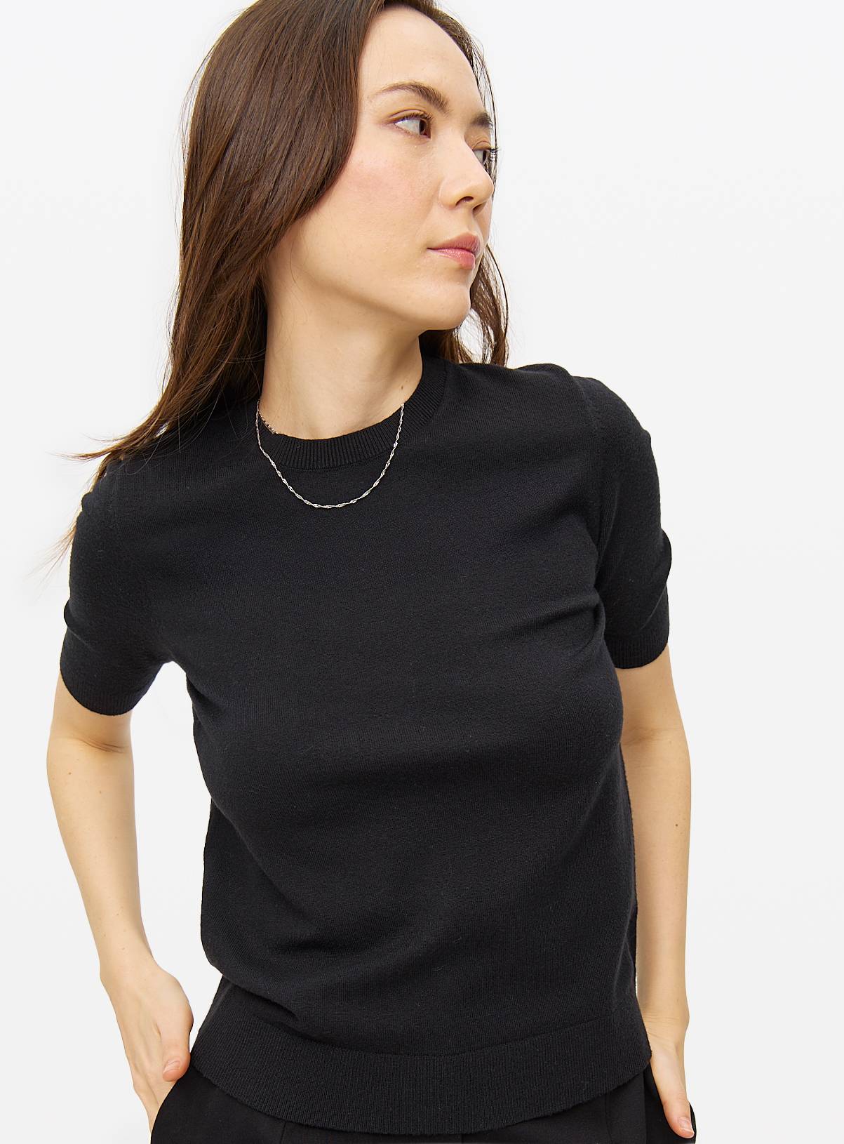 Black Soft Touch Short Sleeve Jumper 20 - Image 1