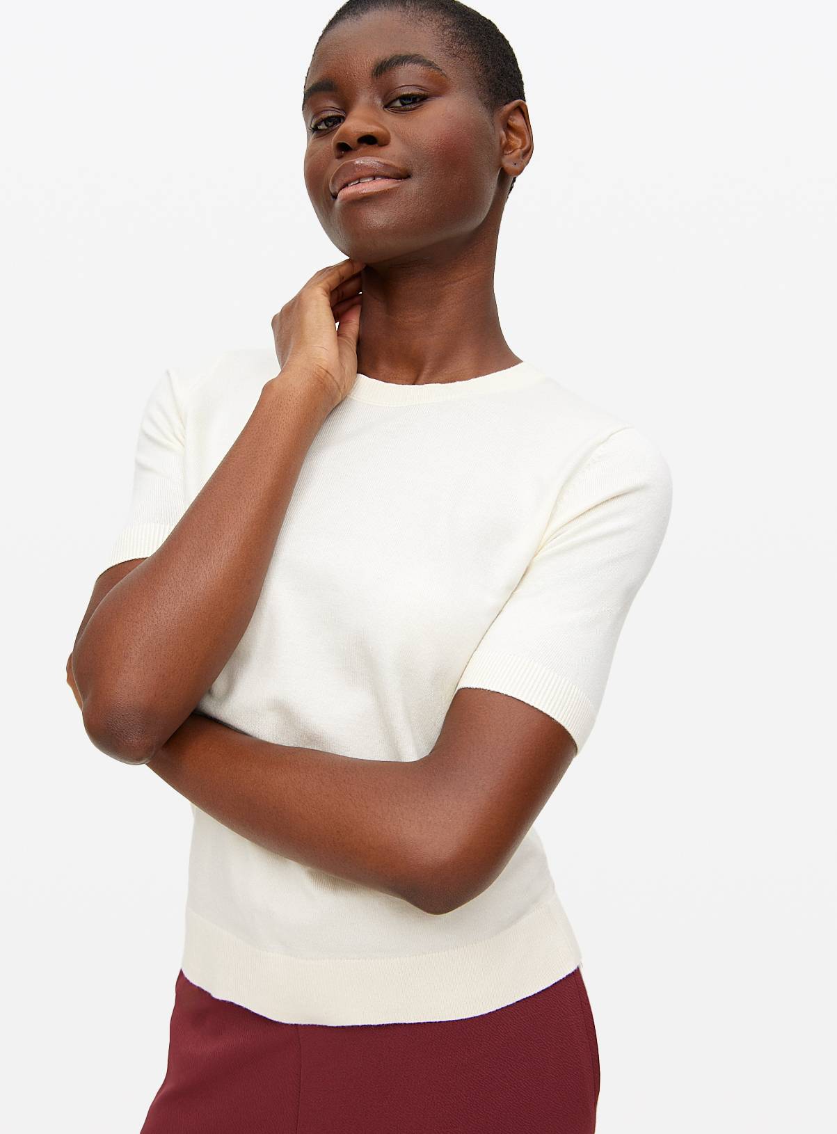  Cream Soft Touch Short Sleeve Jumper 8 - Image 1