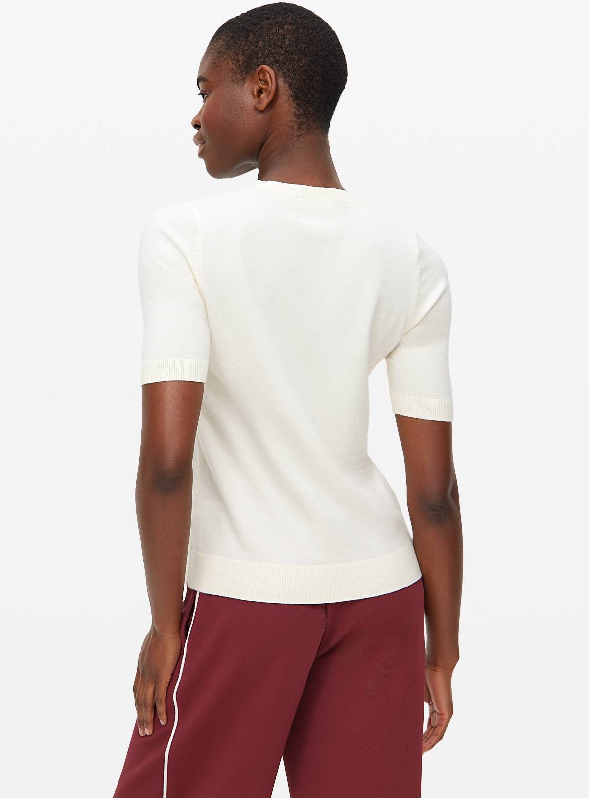  Cream Soft Touch Short Sleeve Jumper 8 - Image 4