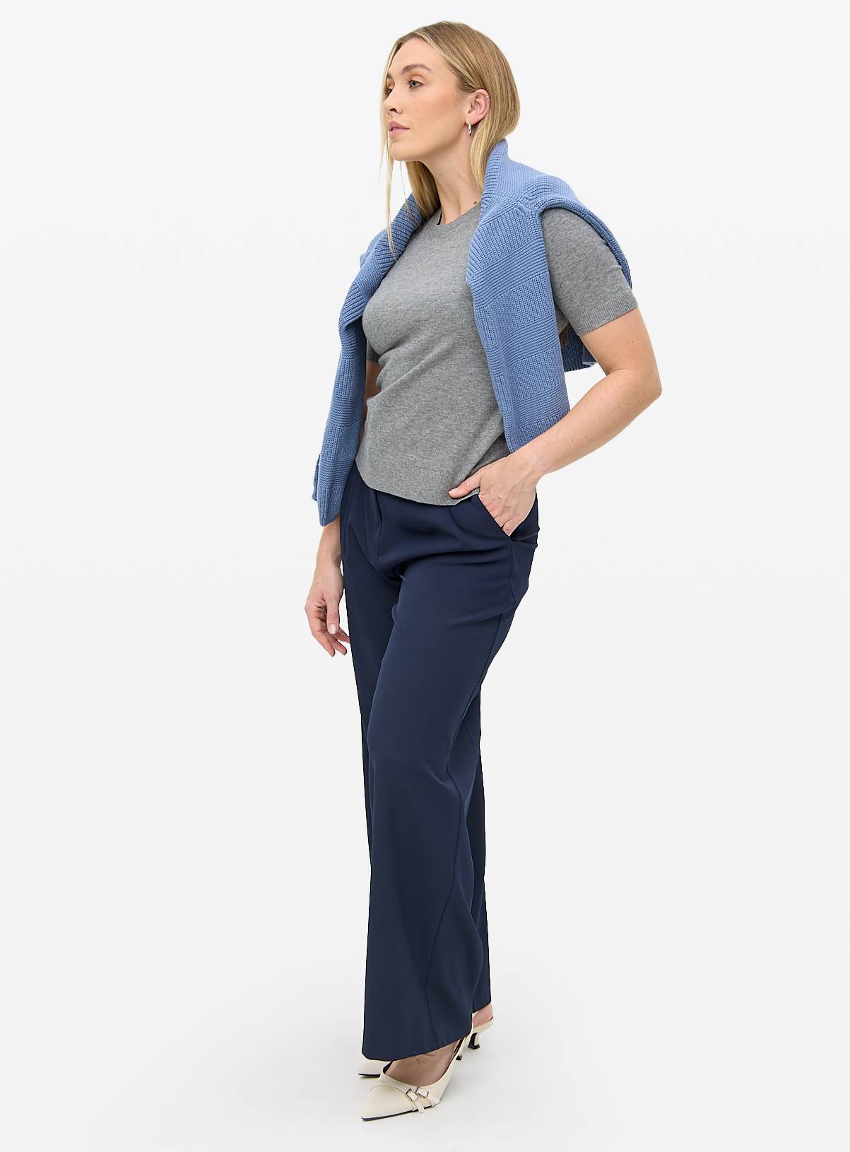 Grey Soft Touch Short Sleeve Jumper 12 - Image 2