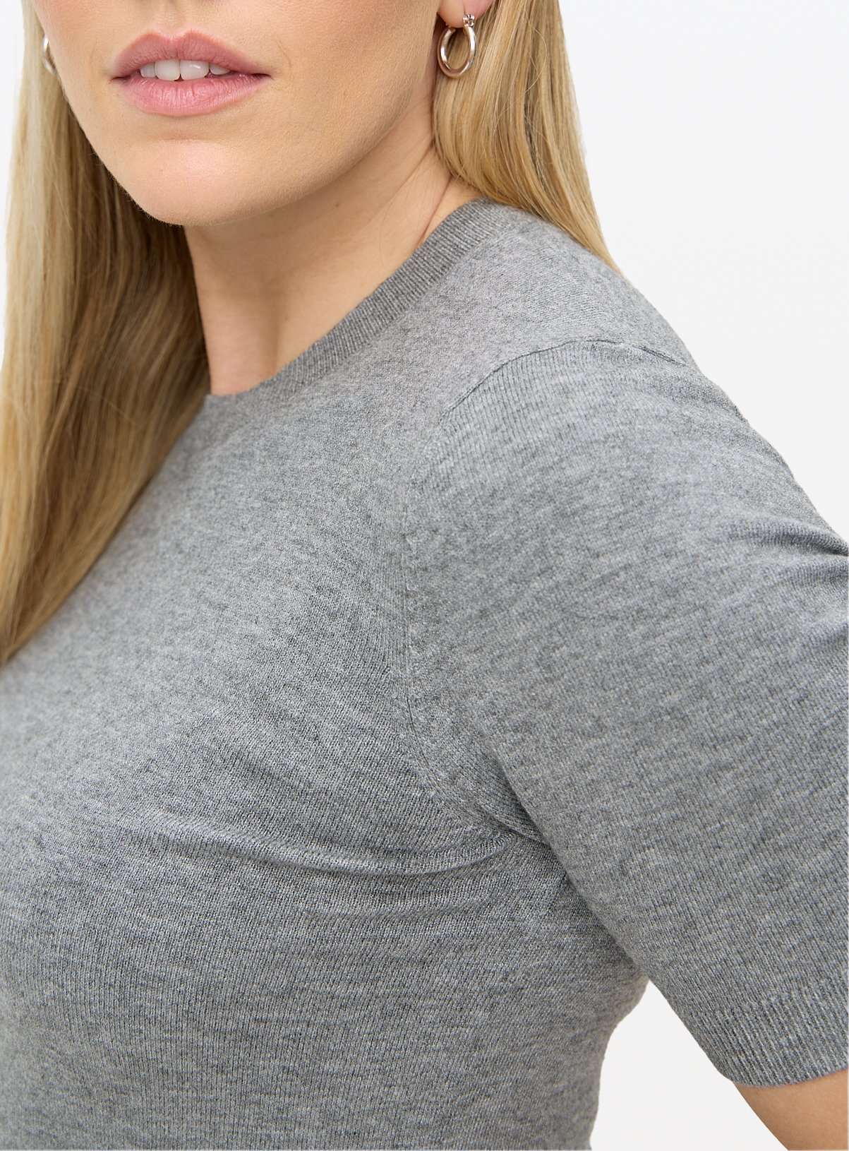 Grey Soft Touch Short Sleeve Jumper 12 - Image 3 thumbnail
