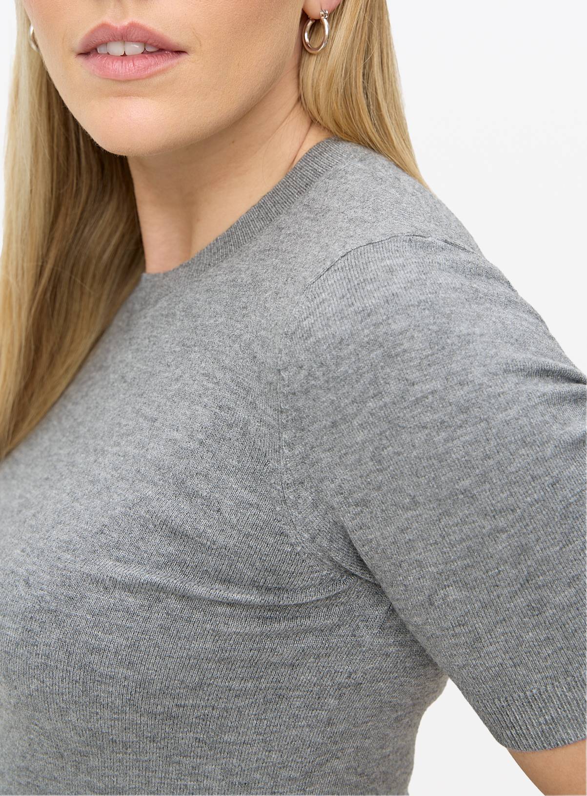 Grey Soft Touch Short Sleeve Jumper 12 - Image 3