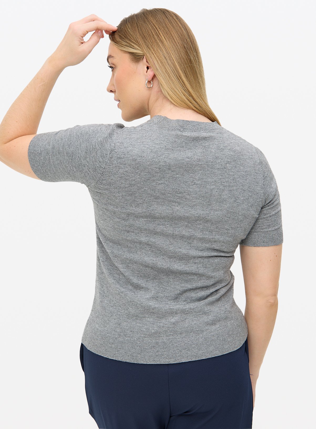 Grey Soft Touch Short Sleeve Jumper 12 - Image 4 thumbnail