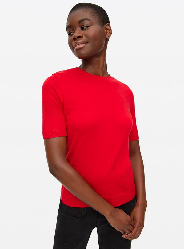 Red Soft Touch Short Sleeve Jumper 14
