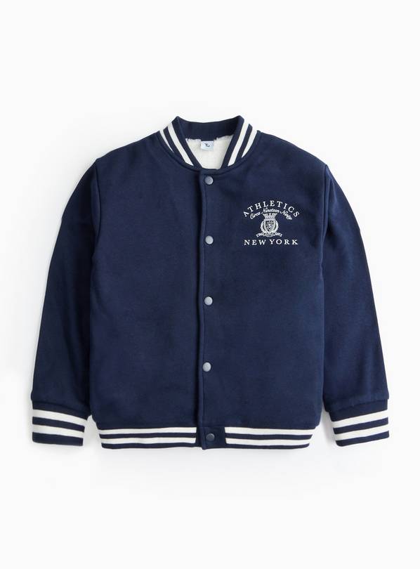 Navy Retro Borg Lined Bomber Jacket 5 years