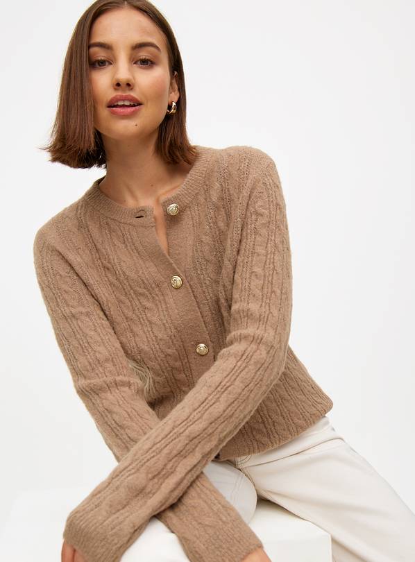 トップス SG Line Knit Cardigan (Brown) Buy Brown Cable Knit Cropped Cardigan 20 | Cardigans | Tu