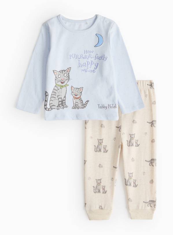 Tabby McTat Print Blue Pyjama Set Up to 3 mths