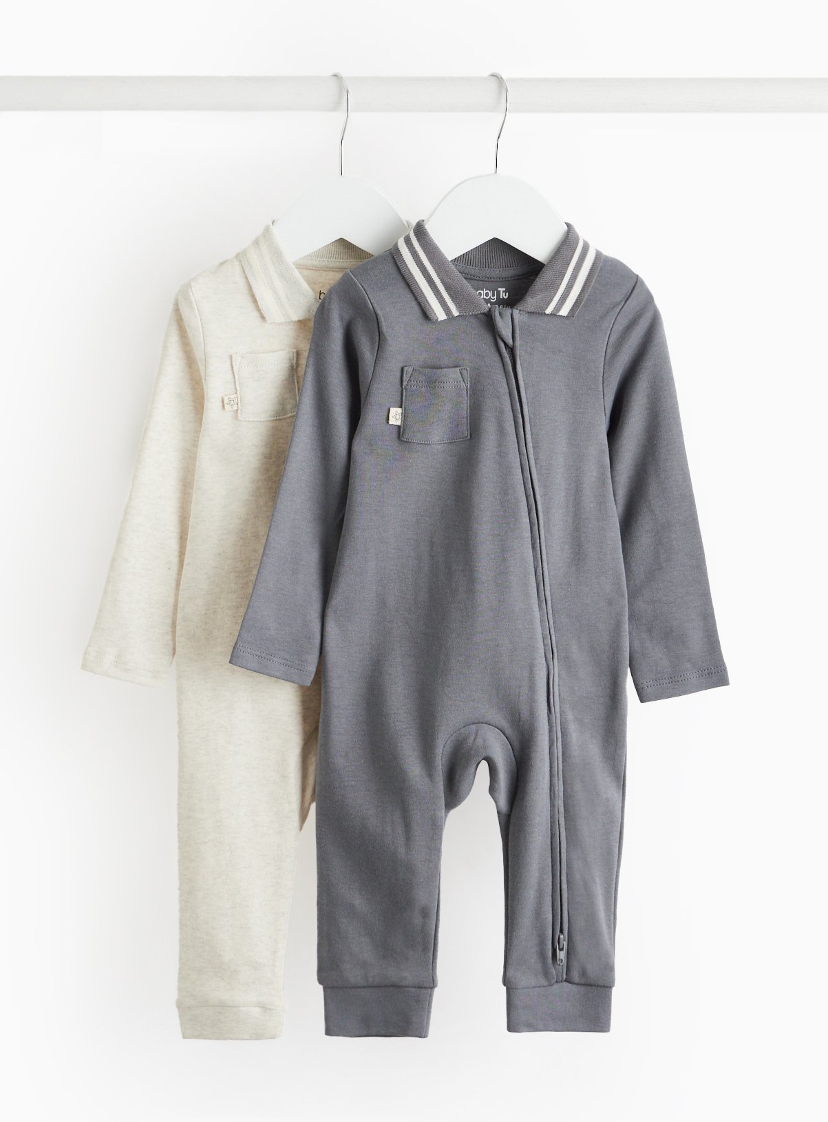 Navy & Grey Polo Style Rompers 2 Pack 12-18 months