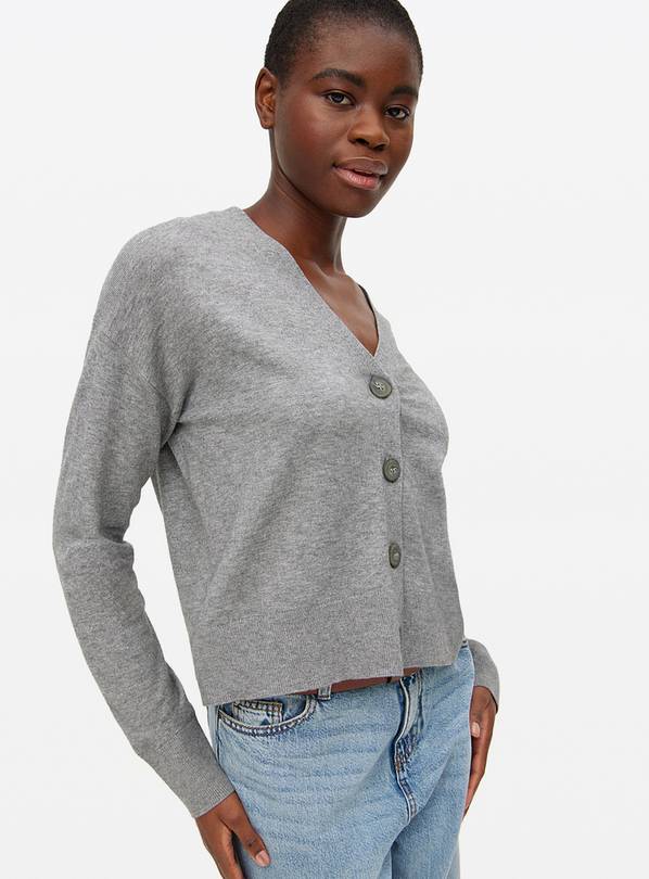 Grey Soft Touch V Neck Cardigan 10