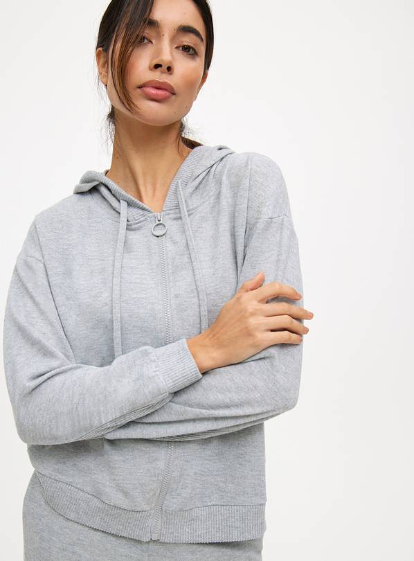 Grey Knitted Wide Leg Co-ord Pyjama Bottoms L