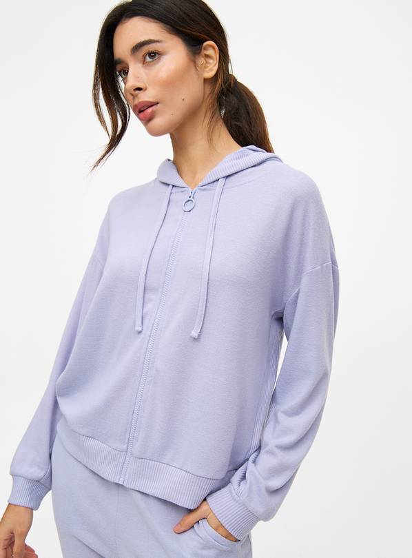 Lilac Knitted Zip Co-ord Pyjama Hoodie S