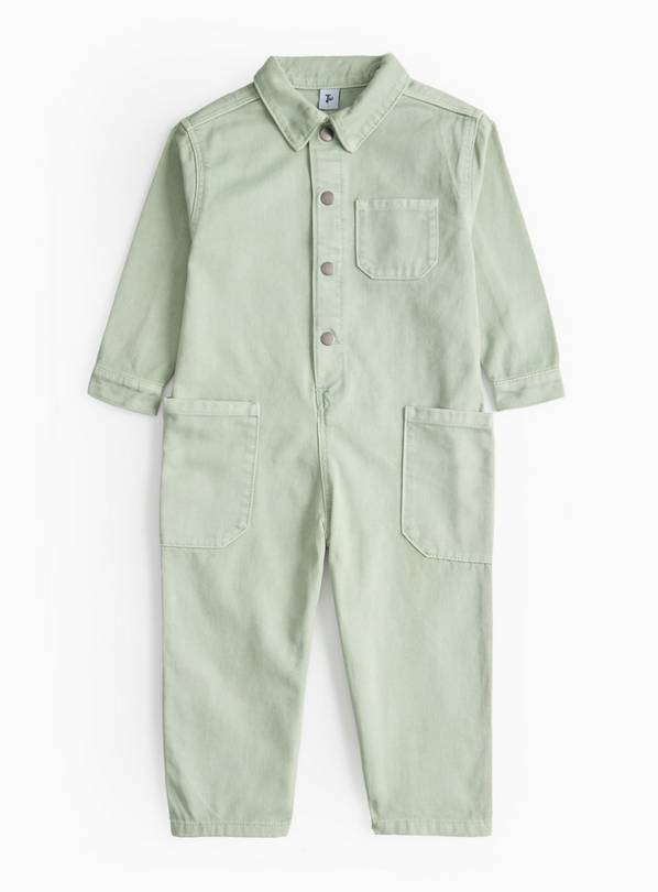 Sage Green Long Sleeve Boilersuit 1-2 years