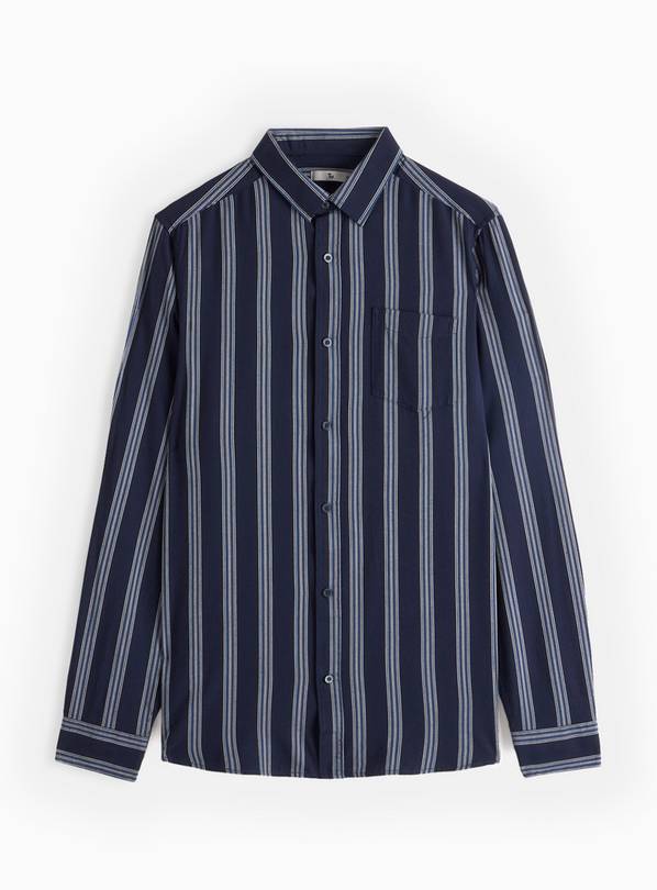 Navy Vertical Stripe Shirt M