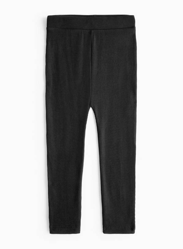 Black Ribbed Leggings 6-7 years