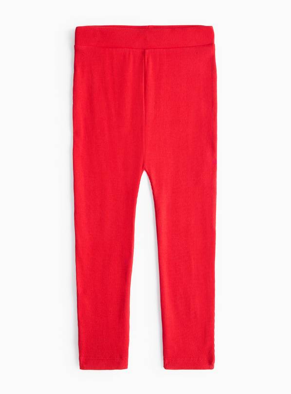 Red Ribbed Leggings 4-5 years