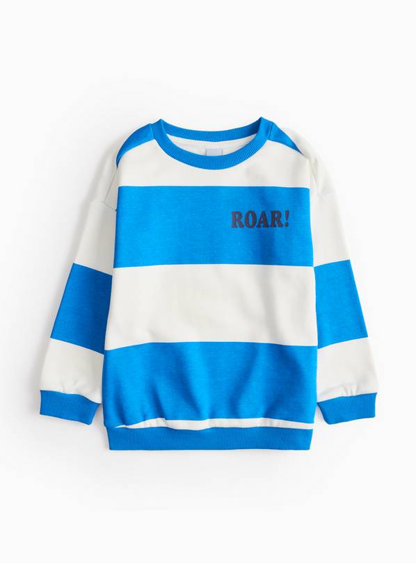 Blue Stripe Roar Crew Neck Sweatshirt 1-2 years