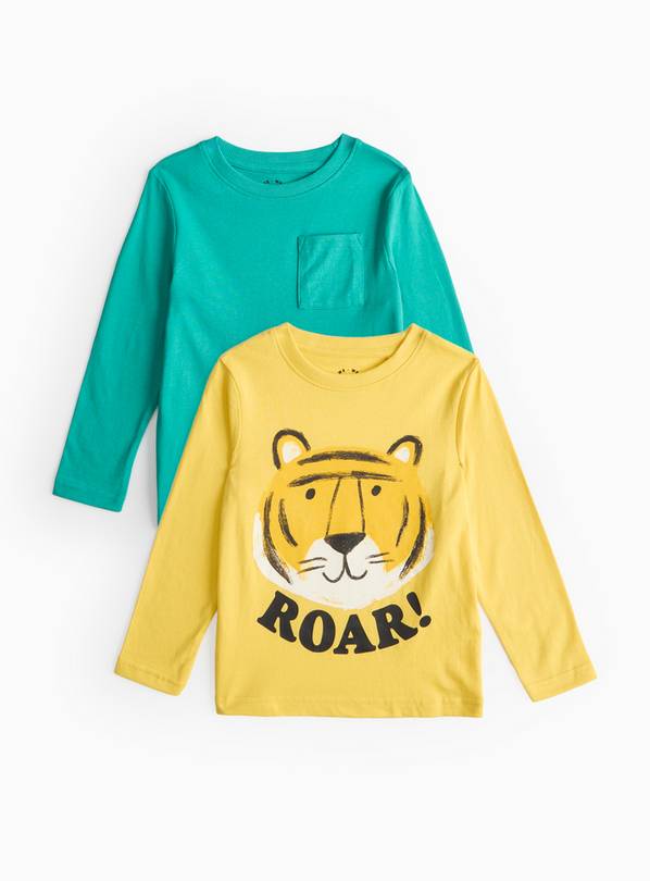 Green & Lion Printed T-Shirt 2 Pack 2-3 years