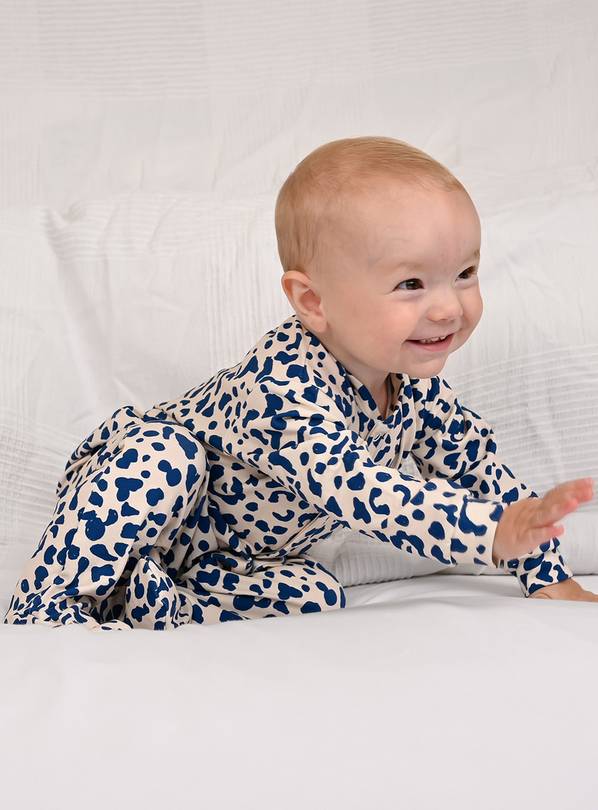 FRED & NOAH Blue Leopard Print Sleepsuit 6-12 Month