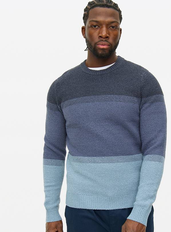 Blue Ombre Crew Neck Jumper  S