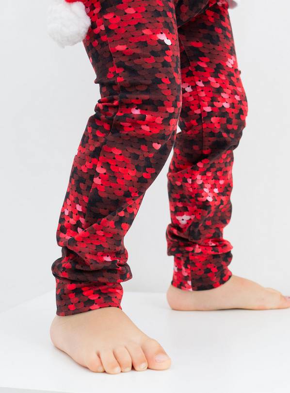 FRED & NOAH Red Sequin Leggings 2-3 Years