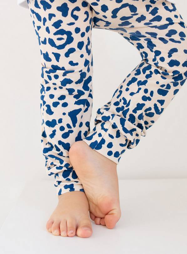 Blue leopard print leggings shop