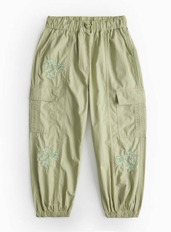 Green Embroidered Parachute Trousers 8 years