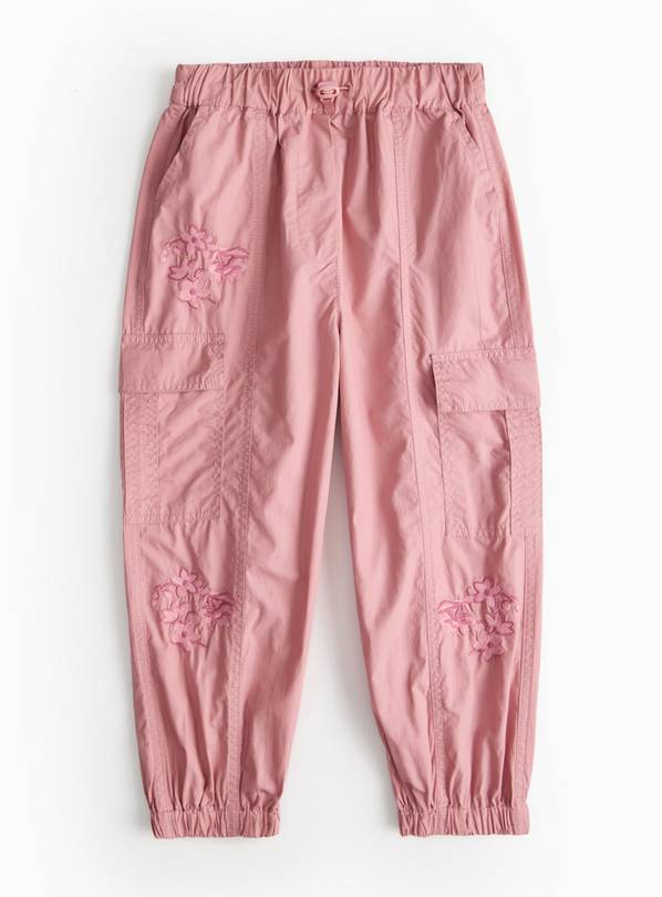 Pink Embroidered Parachute Trousers 13 years