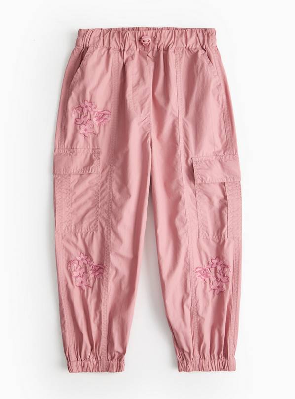 Pink Embroidered Parachute Trousers 6 years