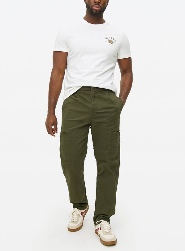 Khaki Utility Cargo Trousers 42R