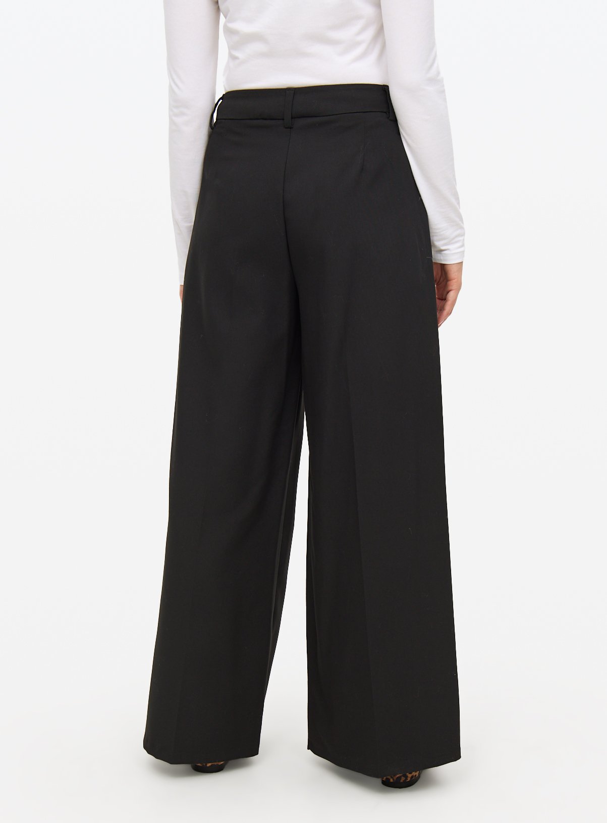 Black Ultra Wide Leg Tailored Trousers  18L - Image 4 thumbnail