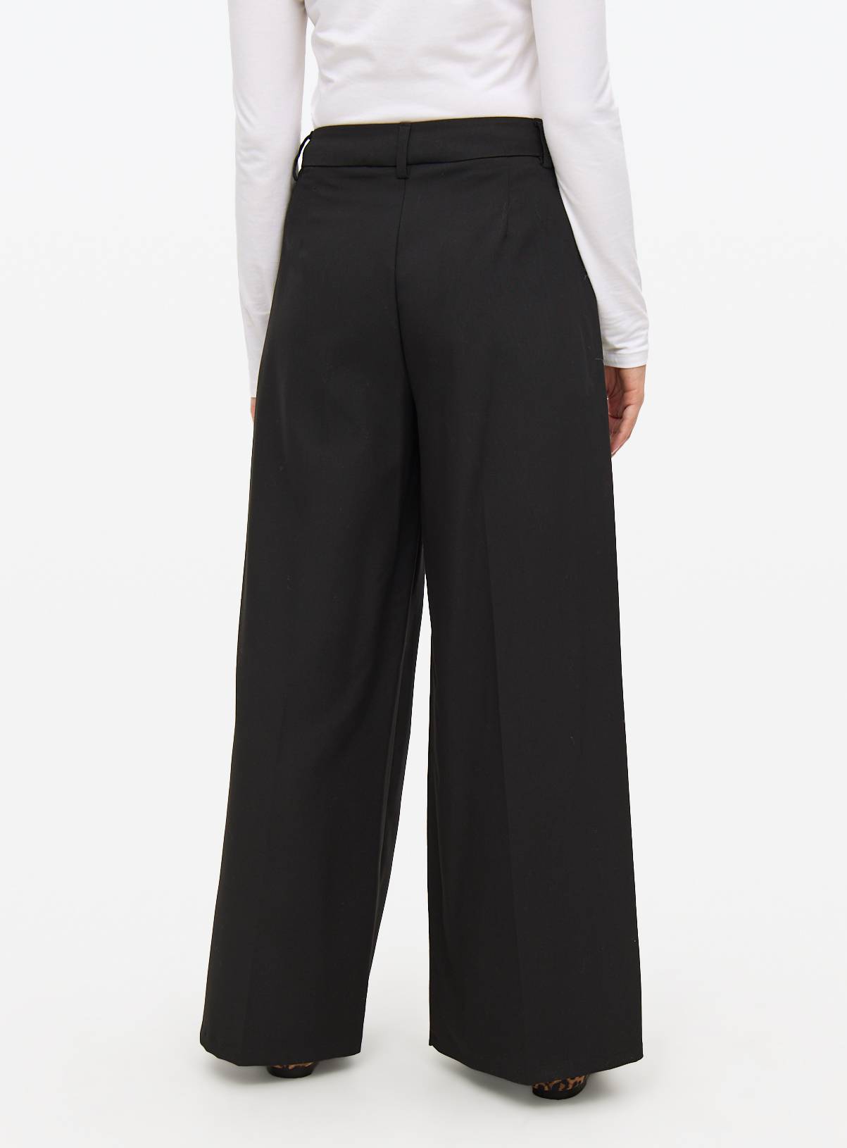 Black Ultra Wide Leg Tailored Trousers  18L - Image 4