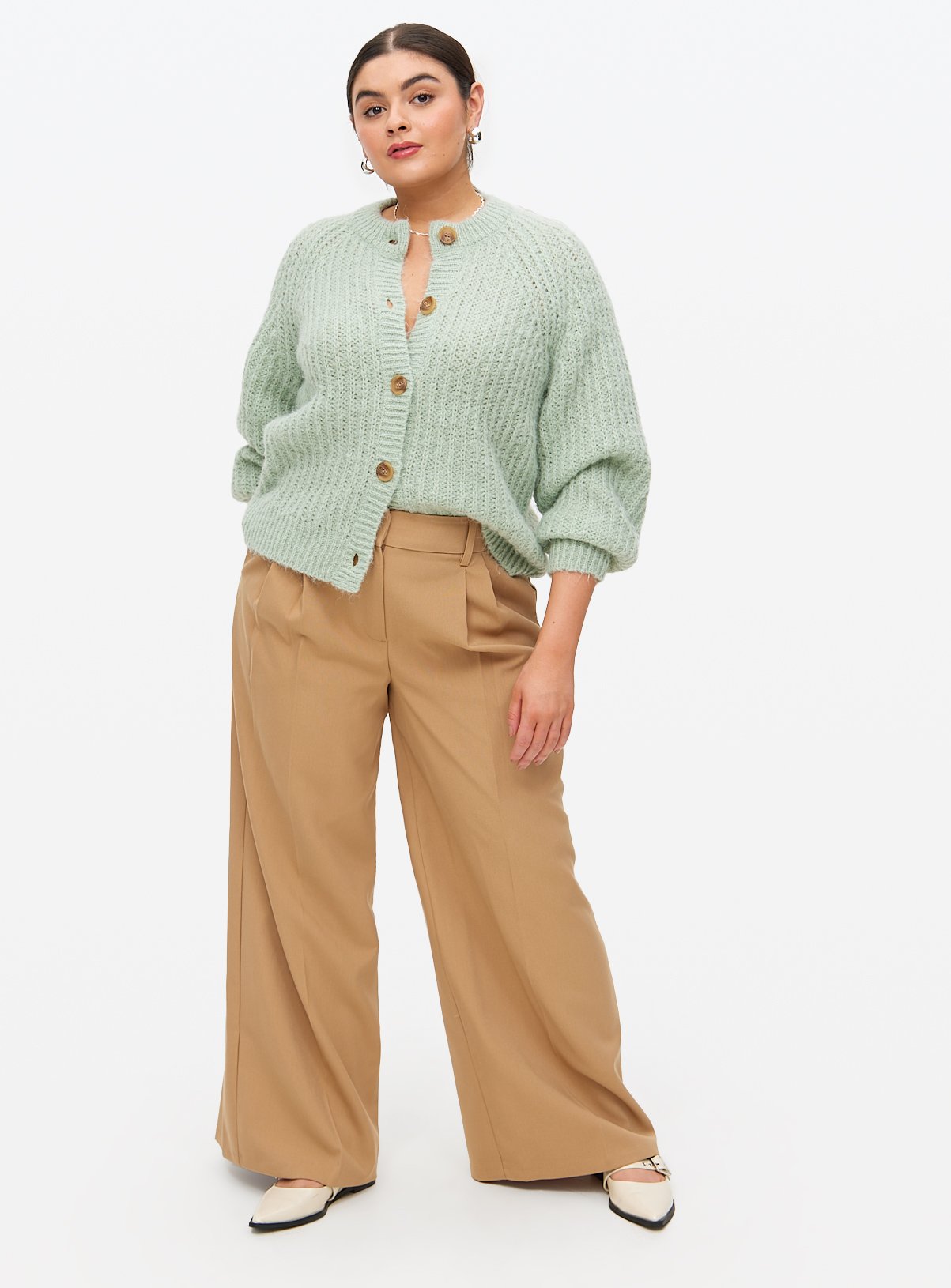 Stone Ultra Wide Leg Tailored Trousers 18S