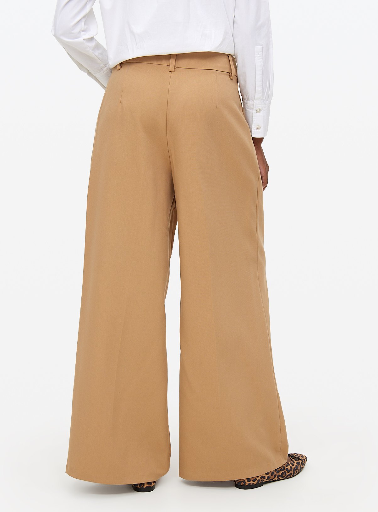 Stone Ultra Wide Leg Tailored Trousers 24L - Image 4 thumbnail