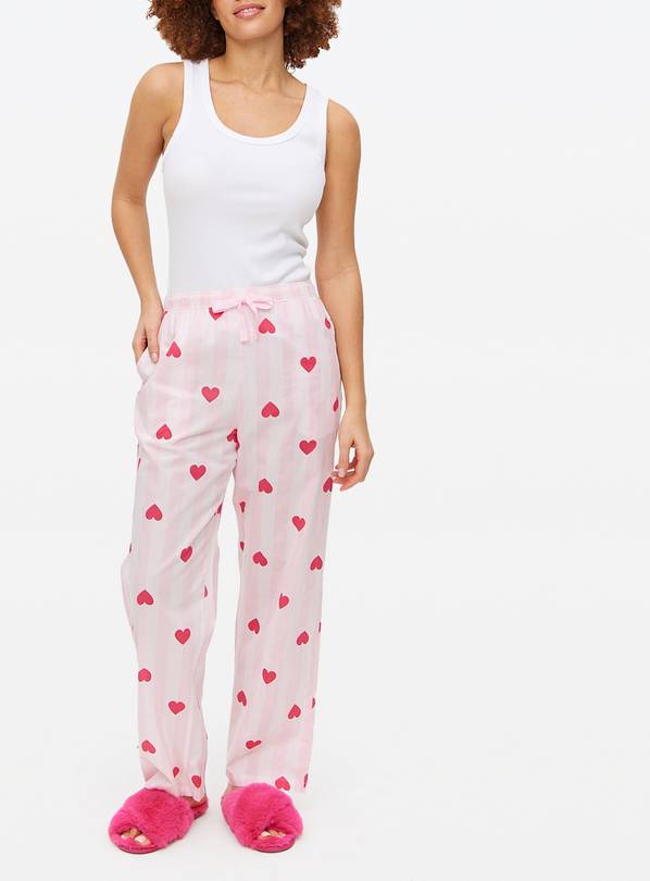 Pink Stripe Heart Pyjama Bottoms 6